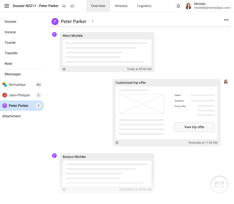 Travel partner collaboration - respond directly screenshot