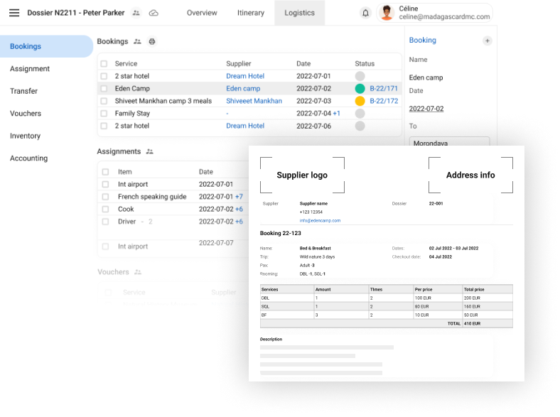 Operations - Supplier booking