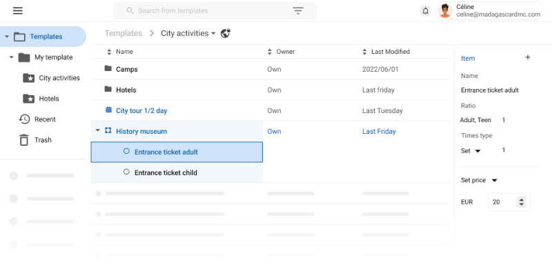 Trip builder - quotation screenshot